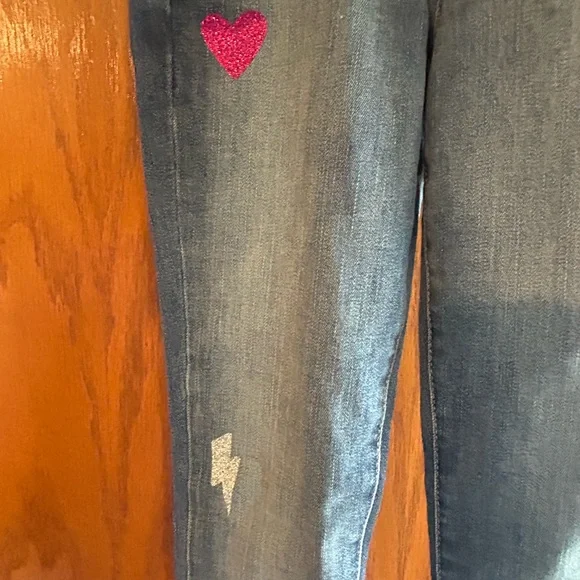 GAP Blue Skinny Jeans with Pink Accents - Picture 4 of 7